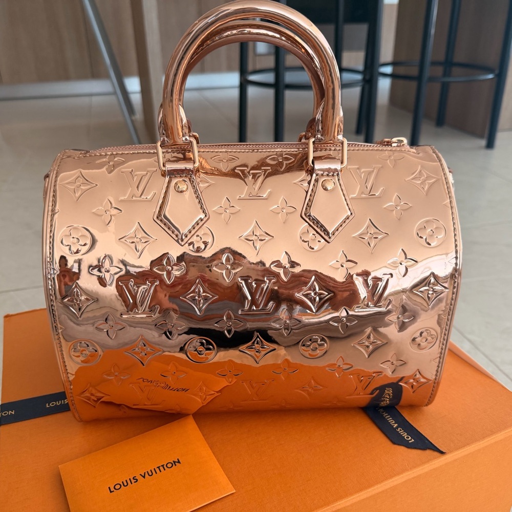 LOUIS VUITTON Speedy 25 Miroir Rose Gold Coated Canvas Bag - Picture 4 of 8